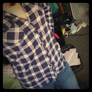 Blue and White Checked Flannel
